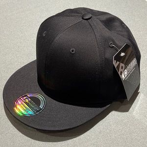 KBETHOS Flat Bill Snapback Baseball Hat Cap Solid Black Plain 100% Cotton New